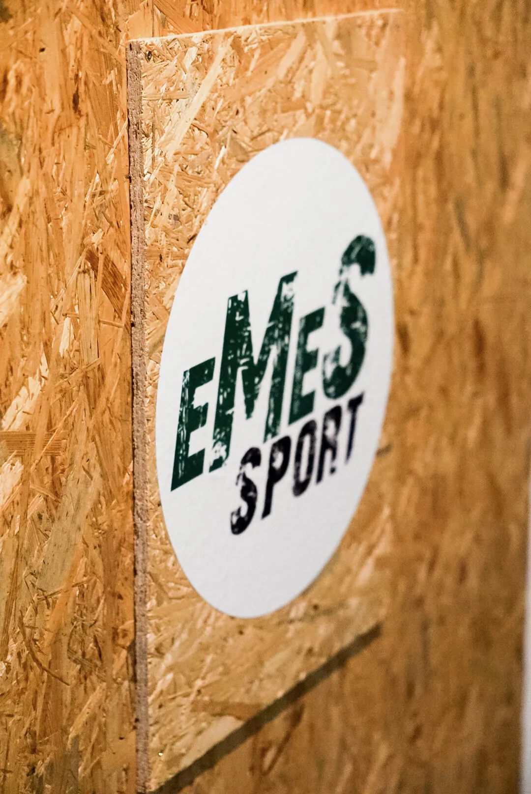 Znak eMeS Sport we wnętrzu obiektu